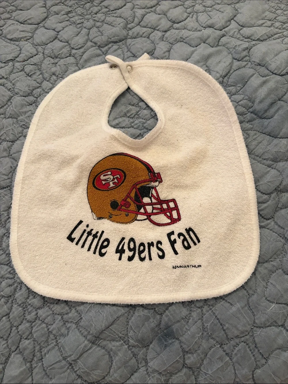 Vintage (1998) Little 49ers Fan Cream Baby Bib
